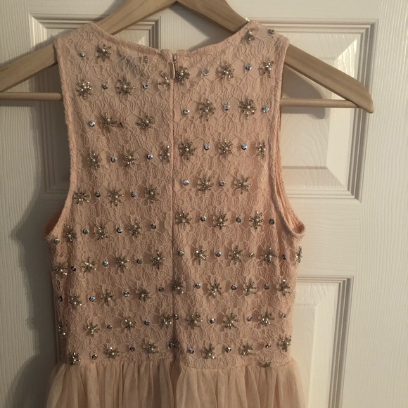 Skater Dress Pale Pink lace and beads with tulle - Picture 6 of 7